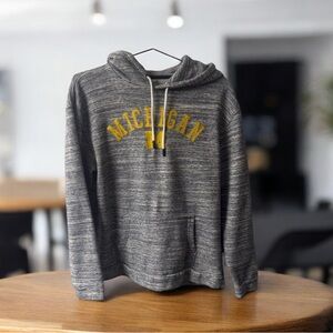 Champion Gray Michigan Hoodie with Yellow Accents